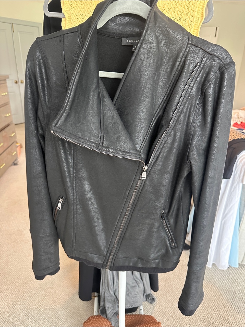 Vici Black Faux Leather Asymmetrical Zip Moto Jacket